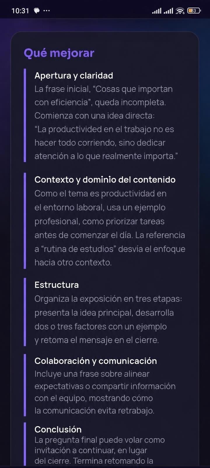 Qué mejorar